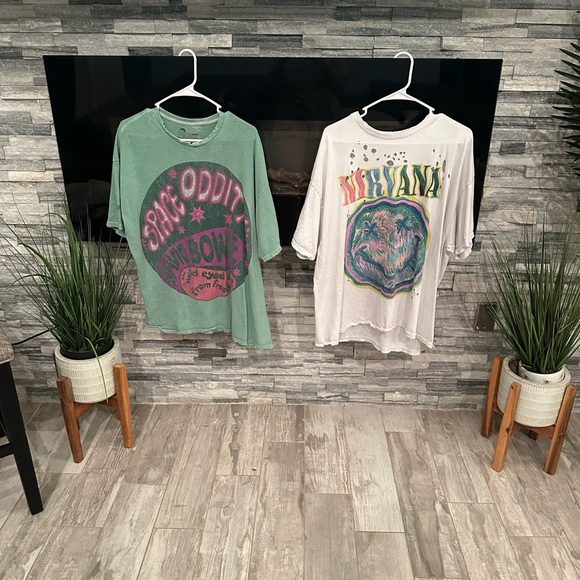 Urban Outfitters Tops - Urban Outfitters Oversized Distressed Graphic Tee’s